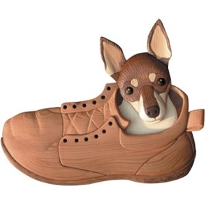 #product_I-210 Lil' Dog in Shoename# - intarsia.com