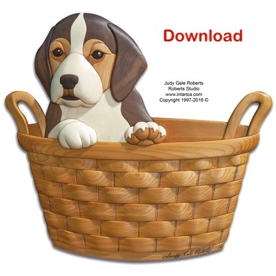 #product_I-376 Pup in a Basketname# - intarsia.com