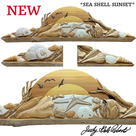 #product_+II-28 Sea Shell Sunsetname# - intarsia.com