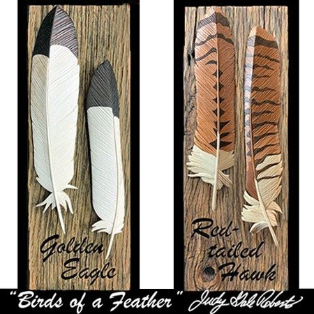 #product_I - 402 Golden Eagle & Red - tailed Hawkname# - intarsia.com