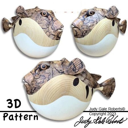 #product_I-423 3D PufferFishname# - intarsia.com