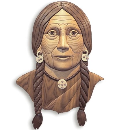 #product_CTP-04 Native American Womanname# - intarsia.com