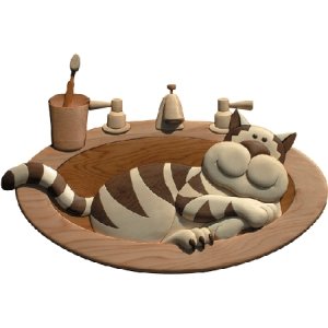 #product_I-212 Cat in Sinkname# - intarsia.com