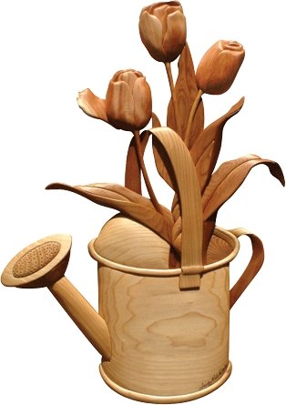 #product_I-217 Watering Can & Tulipsname# - intarsia.com