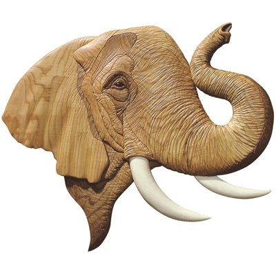 #product_I-229 Elephant Headname# - intarsia.com