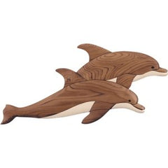 イヴ・ロエ彫刻　the Dolphins I-37 Dolphins - intarsia.com