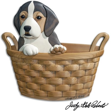 #product_I-376 Pup in a Basketname# - intarsia.com