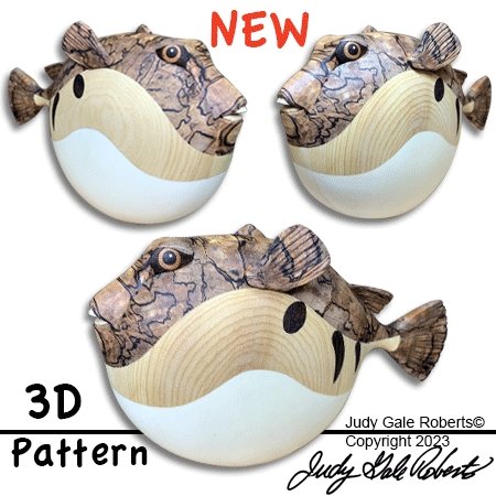 #product_+I-423 3D PufferFishname# - intarsia.com