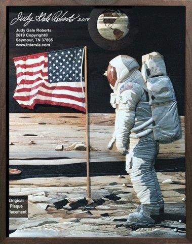 #product_II-22 Astronaut & Flagname# - intarsia.com